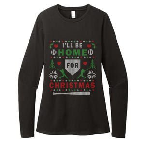 ILl Be Home For Christmas Baseball Ugly Christmas Meaningful Gift Womens CVC Long Sleeve Shirt