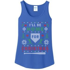 ILl Be Home For Christmas Baseball Ugly Christmas Meaningful Gift Ladies Essential Tank