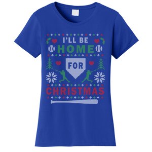 ILl Be Home For Christmas Baseball Ugly Christmas Meaningful Gift Women's T-Shirt