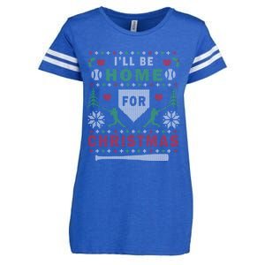 ILl Be Home For Christmas Baseball Ugly Christmas Meaningful Gift Enza Ladies Jersey Football T-Shirt