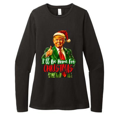 ILl Be Home For Christmas Funny Santa Claus Trump 2024 Womens CVC Long Sleeve Shirt