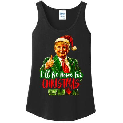 ILl Be Home For Christmas Funny Santa Claus Trump 2024 Ladies Essential Tank