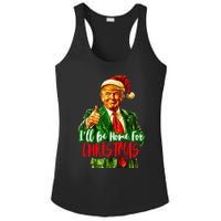 ILl Be Home For Christmas Funny Santa Claus Trump 2024 Ladies PosiCharge Competitor Racerback Tank