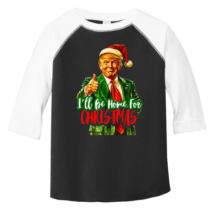 ILl Be Home For Christmas Funny Santa Claus Trump 2024 Toddler Fine Jersey T-Shirt