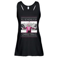 ILl Be Home For Christmas Funny Santa Trump Ugly Sweater Ladies Essential Flowy Tank