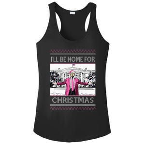 ILl Be Home For Christmas Funny Santa Trump Ugly Sweater Ladies PosiCharge Competitor Racerback Tank