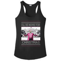 ILl Be Home For Christmas Funny Santa Trump Ugly Sweater Ladies PosiCharge Competitor Racerback Tank