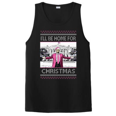 ILl Be Home For Christmas Funny Santa Trump Ugly Sweater PosiCharge Competitor Tank