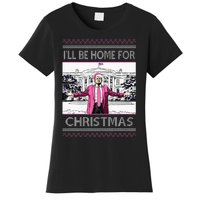 ILl Be Home For Christmas Funny Santa Trump Ugly Sweater Women's T-Shirt