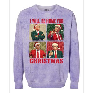 ILl Be Home For Christmas Funny Santa Claus Trump 2024 Colorblast Crewneck Sweatshirt