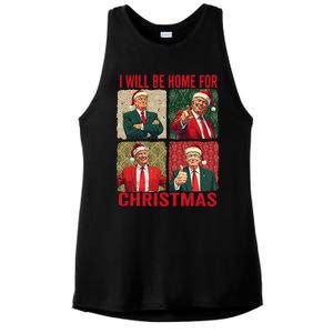 ILl Be Home For Christmas Funny Santa Claus Trump 2024 Ladies PosiCharge Tri-Blend Wicking Tank