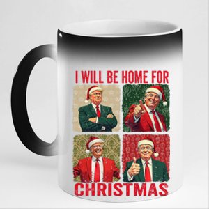 ILl Be Home For Christmas Funny Santa Claus Trump 2024 11oz Black Color Changing Mug