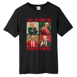 ILl Be Home For Christmas Funny Santa Claus Trump 2024 Tall Fusion ChromaSoft Performance T-Shirt