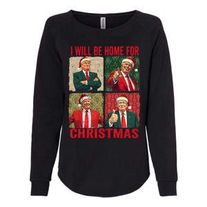 ILl Be Home For Christmas Funny Santa Claus Trump 2024 Womens California Wash Sweatshirt