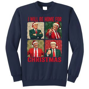 ILl Be Home For Christmas Funny Santa Claus Trump 2024 Sweatshirt