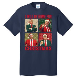 ILl Be Home For Christmas Funny Santa Claus Trump 2024 Tall T-Shirt