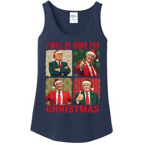 ILl Be Home For Christmas Funny Santa Claus Trump 2024 Ladies Essential Tank