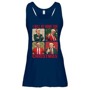 ILl Be Home For Christmas Funny Santa Claus Trump 2024 Ladies Essential Flowy Tank