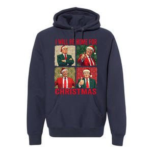 ILl Be Home For Christmas Funny Santa Claus Trump 2024 Premium Hoodie