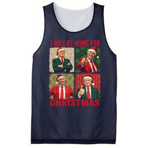 ILl Be Home For Christmas Funny Santa Claus Trump 2024 Mesh Reversible Basketball Jersey Tank