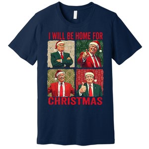 ILl Be Home For Christmas Funny Santa Claus Trump 2024 Premium T-Shirt