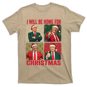 ILl Be Home For Christmas Funny Santa Claus Trump 2024 T-Shirt