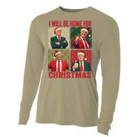 ILl Be Home For Christmas Funny Santa Claus Trump 2024 Cooling Performance Long Sleeve Crew