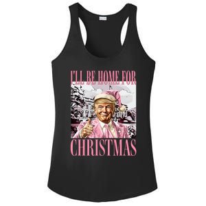 ILl Be Home For Christmas Funny Trump Santa Xmas Pajamas Ladies PosiCharge Competitor Racerback Tank