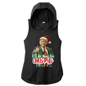 ILl Be Home For Christmas Funny Santa Claus Trump 2024 Ladies PosiCharge Tri-Blend Wicking Draft Hoodie Tank