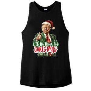 ILl Be Home For Christmas Funny Santa Claus Trump 2024 Ladies PosiCharge Tri-Blend Wicking Tank