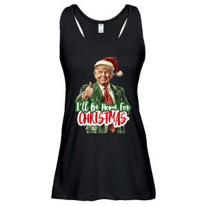 ILl Be Home For Christmas Funny Santa Claus Trump 2024 Ladies Essential Flowy Tank