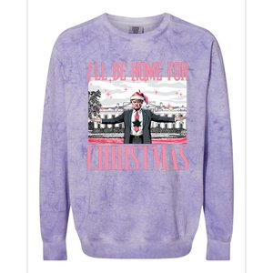 ILl Be Home For Christmas Funny Santa Claus Trump 2024 Colorblast Crewneck Sweatshirt