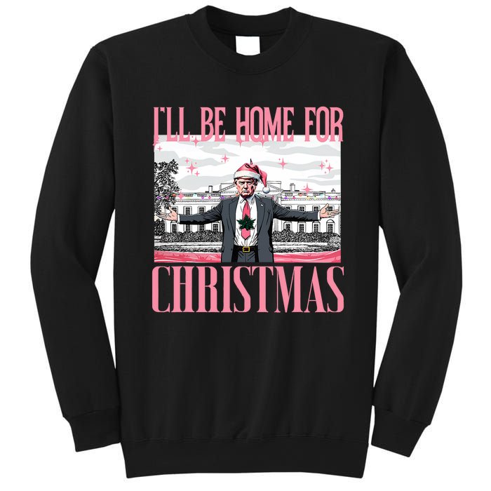 ILl Be Home For Christmas Funny Santa Claus Trump 2024 Sweatshirt