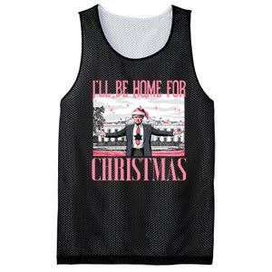 ILl Be Home For Christmas Funny Santa Claus Trump 2024 Mesh Reversible Basketball Jersey Tank