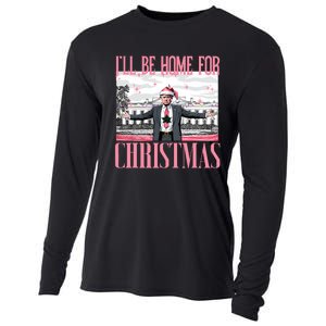 ILl Be Home For Christmas Funny Santa Claus Trump 2024 Cooling Performance Long Sleeve Crew