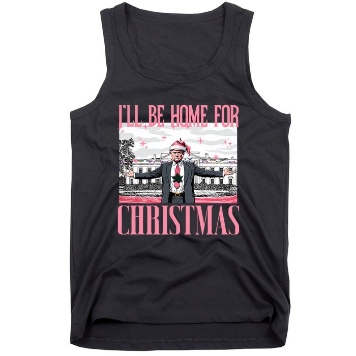 ILl Be Home For Christmas Funny Santa Claus Trump 2024 Tank Top