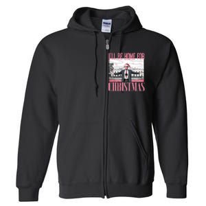 ILl Be Home For Christmas Funny Santa Claus Trump 2024 Full Zip Hoodie