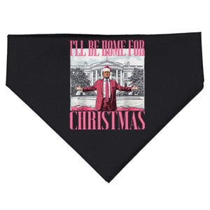 ILl Be Home For Christmas Funny Santa Donald Trump 2024 USA-Made Doggie Bandana