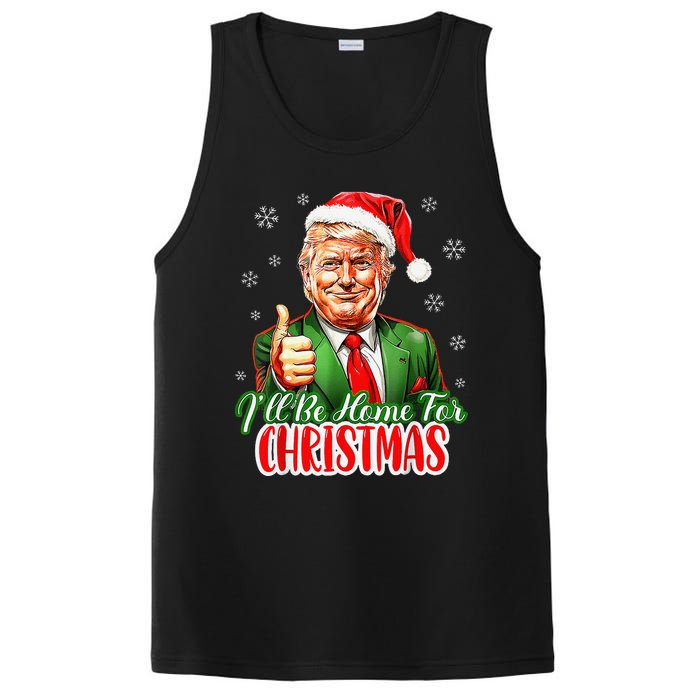 ILl Be Home For Christmas Funny Santa Claus Trump 2024 Xmas PosiCharge Competitor Tank