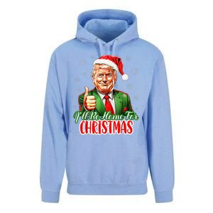 ILl Be Home For Christmas Funny Santa Claus Trump 2024 Xmas Unisex Surf Hoodie