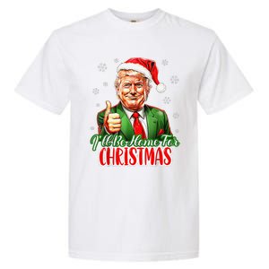 ILl Be Home For Christmas Funny Santa Claus Trump 2024 Xmas Garment-Dyed Heavyweight T-Shirt