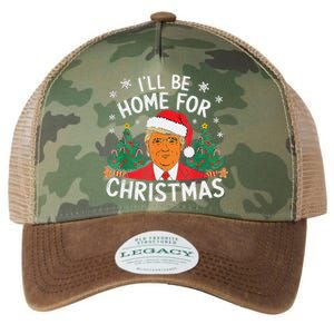 ILl Be Home For Christmas Funny Santa Claus Trump 2024 Xmas Legacy Tie Dye Trucker Hat