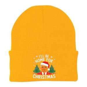 ILl Be Home For Christmas Funny Santa Claus Trump 2024 Xmas Knit Cap Winter Beanie