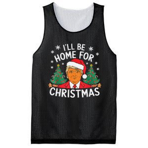 ILl Be Home For Christmas Funny Santa Claus Trump 2024 Xmas Mesh Reversible Basketball Jersey Tank