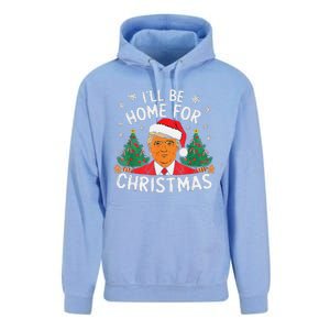 ILl Be Home For Christmas Funny Santa Claus Trump 2024 Xmas Unisex Surf Hoodie