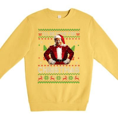 ILl Be Home For Christmas Xmas Trump Pajamas Holiday Santa Premium Crewneck Sweatshirt