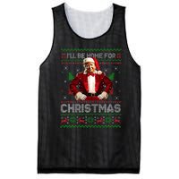 ILl Be Home For Christmas Xmas Trump Pajamas Holiday Santa Mesh Reversible Basketball Jersey Tank