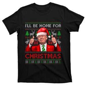 ILl Be Home For Christmas Santa Trump Xmas Pajamas Funny T-Shirt