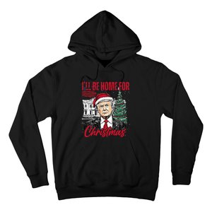 ILl Be Home For Christmas Funny Santa Trump Xmas Pajamas Hoodie