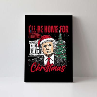 ILl Be Home For Christmas Funny Santa Trump Xmas Pajamas Canvas